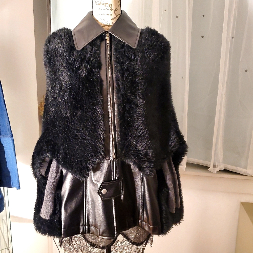 JUNYA WATANABE COMME DES GARCONS FUR LEATHER COAT